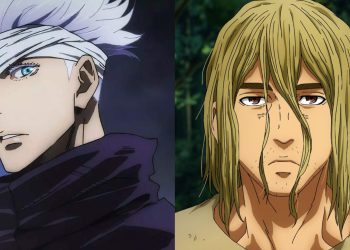 Gojo Satoru (Left) from 'Jujutsu Kaisen' (MAPPA), Thorfinn (Right) from 'Vinland Saga' (Wit Studio)