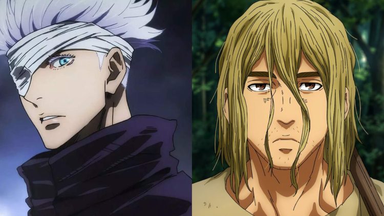 Gojo Satoru (Left) from 'Jujutsu Kaisen' (MAPPA), Thorfinn (Right) from 'Vinland Saga' (Wit Studio)
