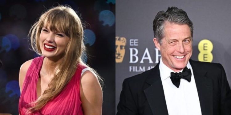Taylor Swift and Hugh Grant On The Eras Tour (Credit: Disney+)