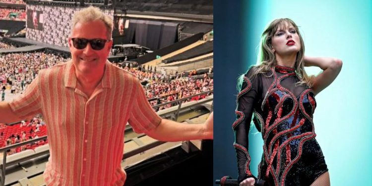 Piers Morgan and Taylor Swift at The Eras Tour (Credit: Disney+)