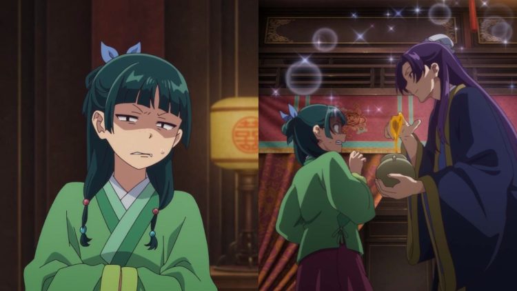 Maomao (Left) with Jinshi (Right) in 'The Apothecary Diaries' (Toho Animation)