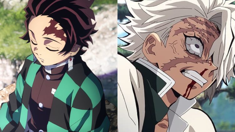Tanjiro Kamado (Left) and Sanemi (Right) from 'Demon Slayer' (Ufotable)