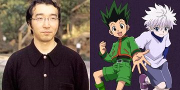 Yoshihiro Togashi (Left), Gon and Killua from 'Hunter x Hunter (Studio Pierrot)