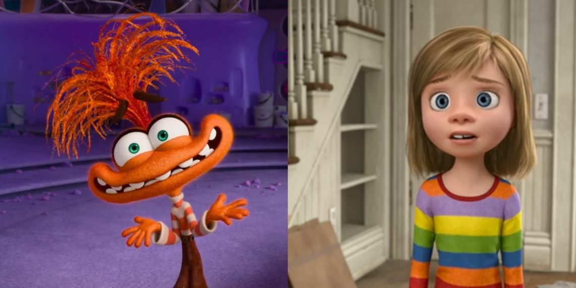 Anxiety (Left) and Riley (Right) from 'Inside Out 2' (Pixar Animation Studios)