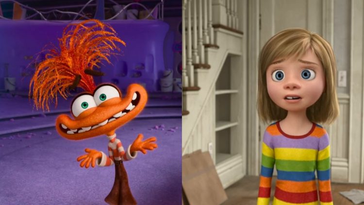 Anxiety (Left) and Riley (Right) from 'Inside Out 2' (Pixar Animation Studios)