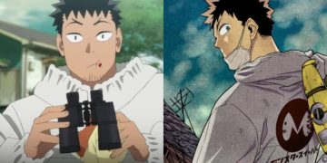 Kafka Hibino from the Anime (Left) and the Manga (Right) (Production I.G)