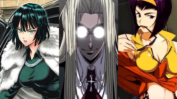 Fubuki (Left) from 'One Punch Man' (Studio Madhouse), Sir Integra from 'Hellsing Ultimate' (Studio Madhouse' and Faye from 'Cowboy Bebop' (Studio Sunrise)