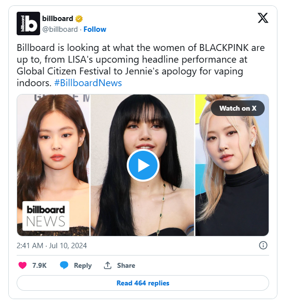  Billboard Mention Jennie Incident 