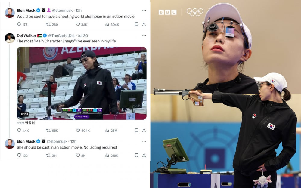 Viral Olympics pistol shooter Kim Ye Ji posts shared by Elon Musk