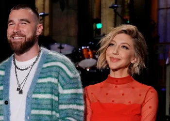 Travis Kelce and Heidi Gardner (Image via Getty)