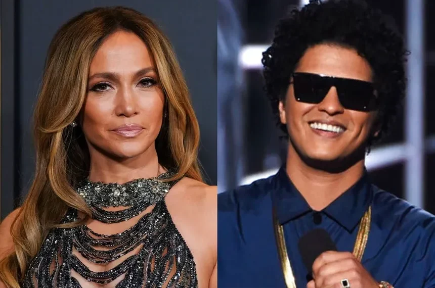 Jennifer Lopez and Bruno Mars (Image via Getty)