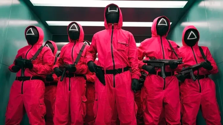 The guards in Squid Game (Image via Getty)