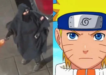 ATTACKED TESLA STATION WEARING THE NARUTO HEADBAND