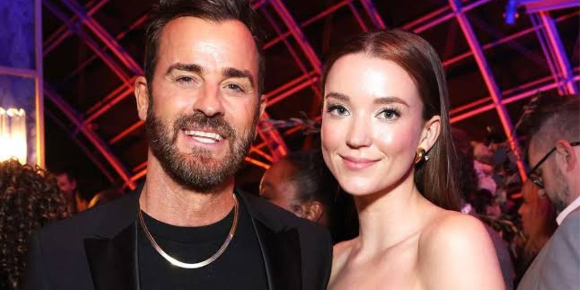 Congratulations to Justin Theroux and Nicole Brydon Bloom (Credit: YouTube)