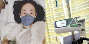 Kim Yoon Ah on the hospital bed, suffering from congenital immunodeficiency and neurological paralysis (Credit: Instagram)