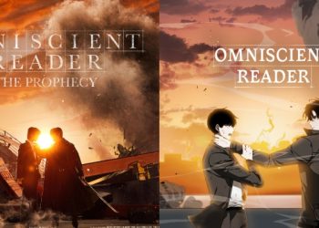 Omniscient Reader: The Prophet movie still featuring Ahn Hyo-seop and Lee Min-ho in a dramatic fantasy scene.