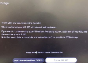 PS5 Storage Error Message Screenshot