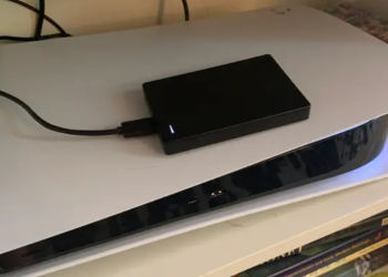 PS5 connected to an external hard drive via USB
