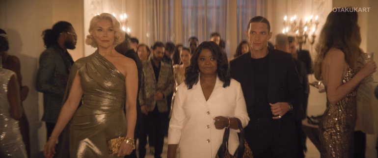 Hannah Waddingham, Octavia Spencer, and Ed Skrein in Ride or Die (Courtesy of Prime Video)