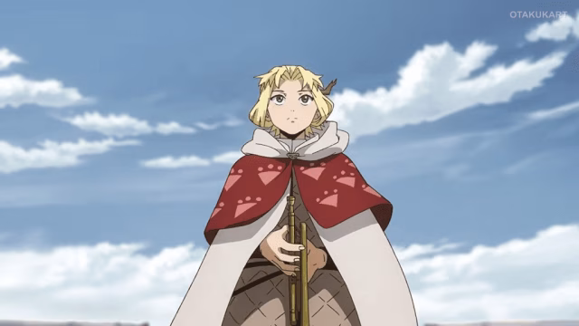 Luca, the main protagonist of The Bugle Call: Song of War, stands holding his bugle in the anime teaser.
