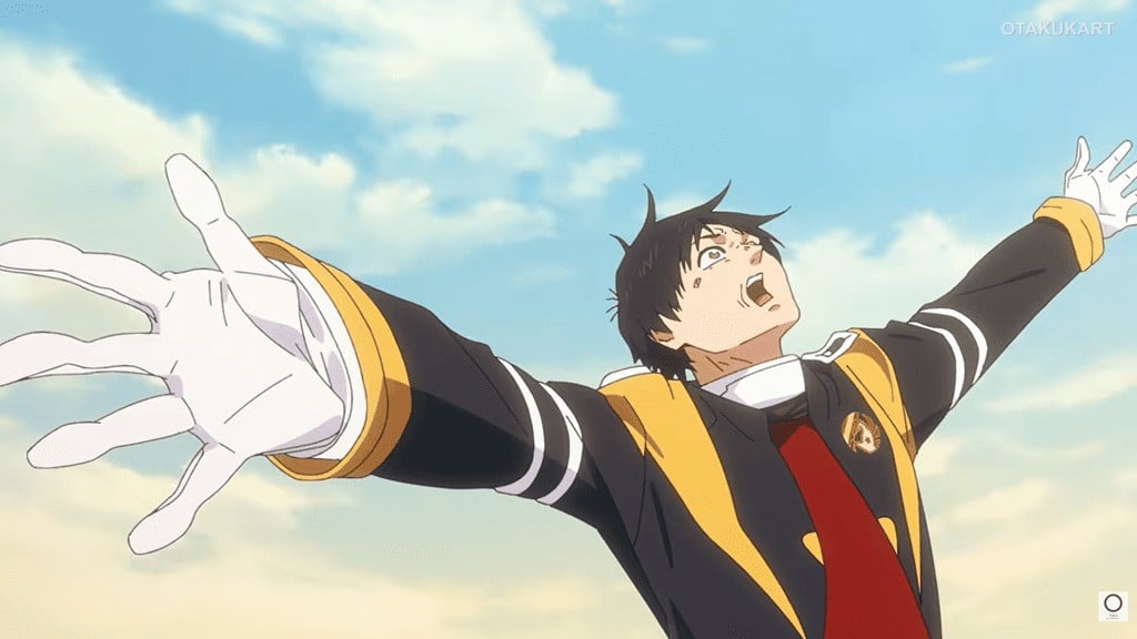 Tetsuo Yabusame reaches toward the sky in an emotional scene from the Snowball Earth anime Season 2 teaser.