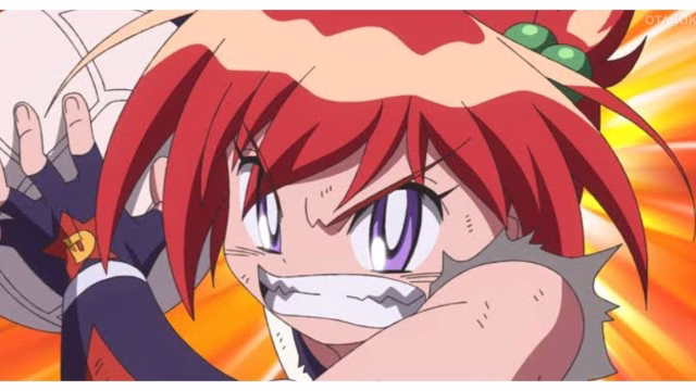 Danko gets ready for her next attack in Honō no Tōkyūjo: Dodge Danko.