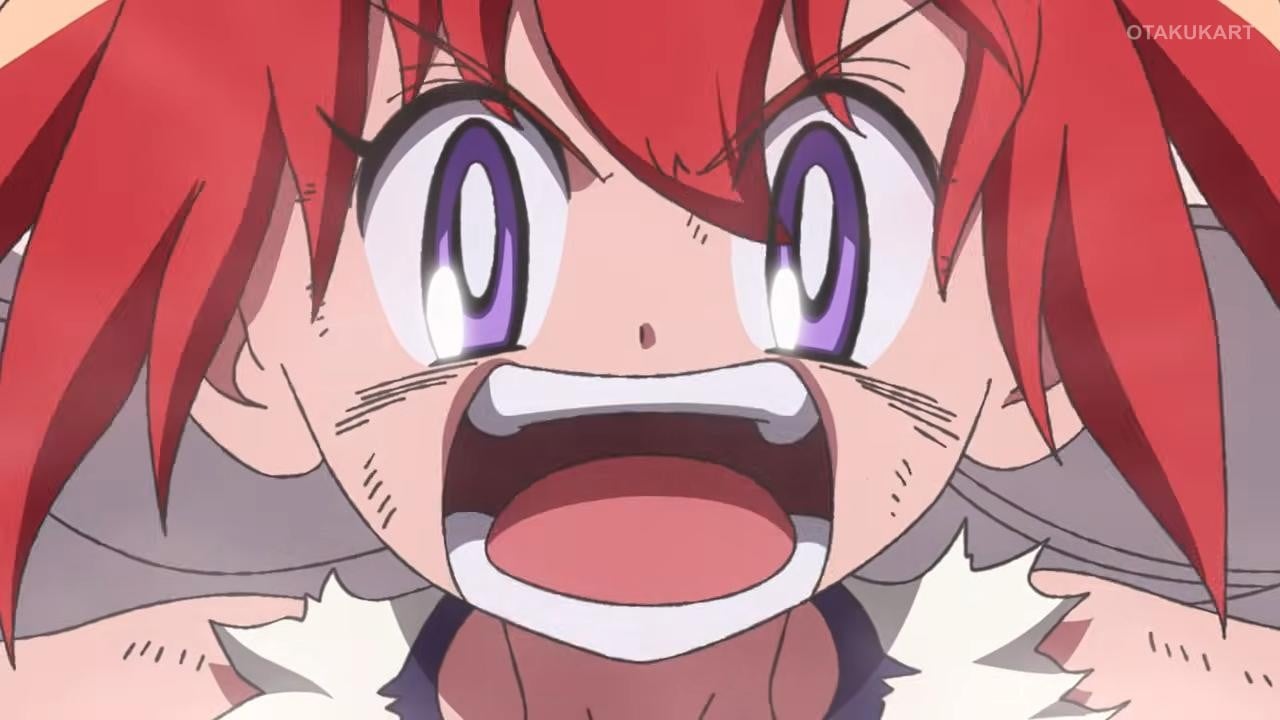 Danko Ichigeki shouts with determination in Flaming Dodgeball Girl Danko anime 