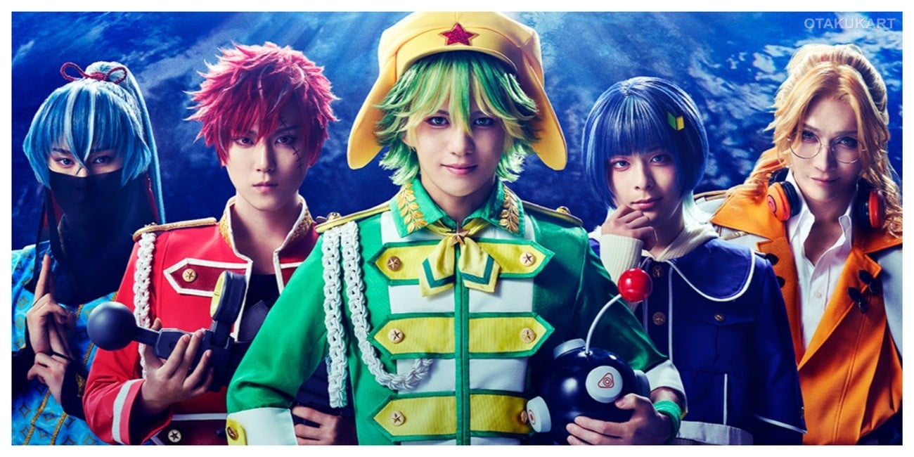 : Keroro, Giroro, Tamama, Kururu, and Dororo in the Pekopon Invasion Musical Sgt. Frog stage musical.