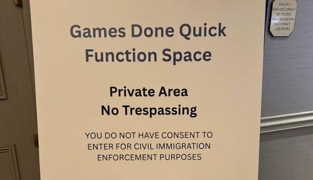 Summer Games Done Quick tells ICE agents they are not permitted to enter private charity event