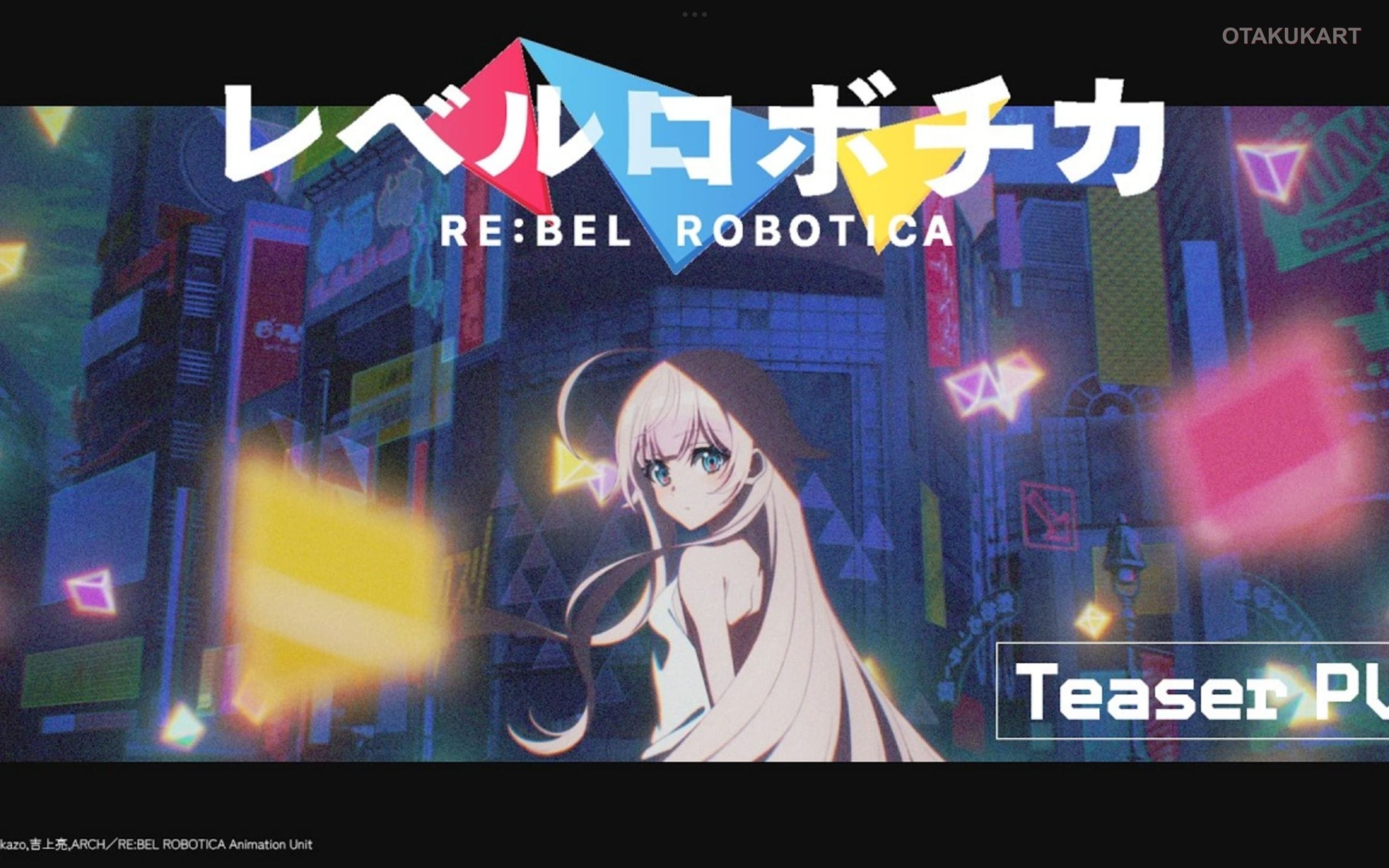 Teaser visual for Re:bel Robotica featuring the mysterious white-haired girl Lily in futuristic Shibuya,