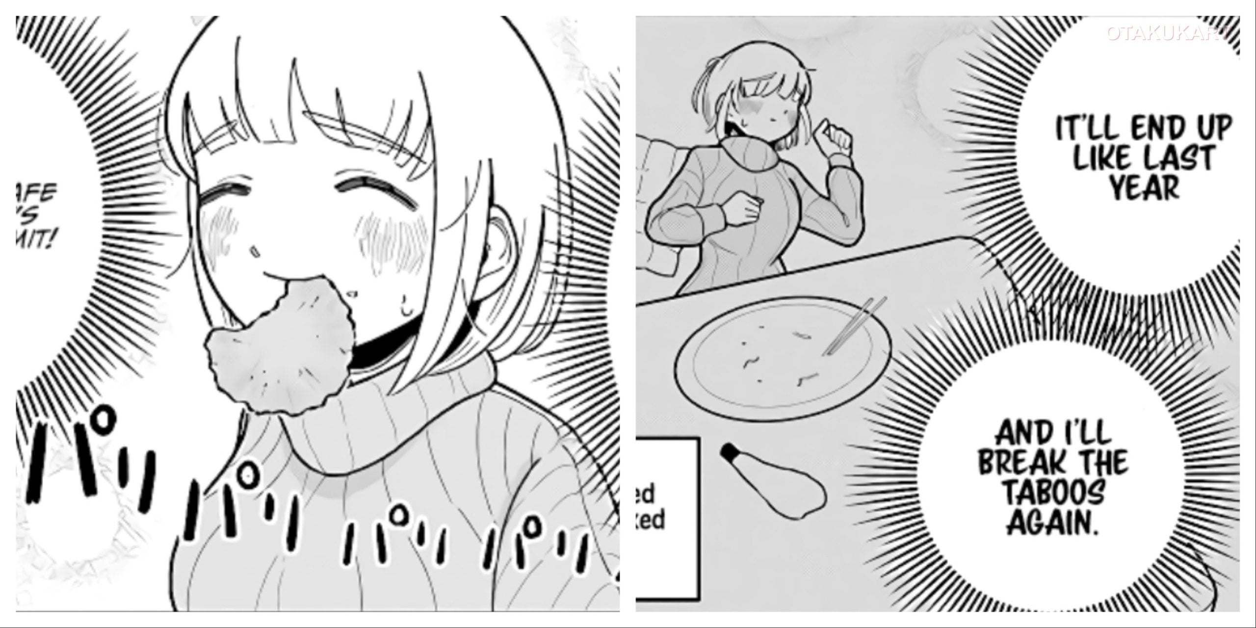 Manga panels featuring Mikoto Mochizuki highlight the food comedy that inspired the upcoming TV anime adaptation.