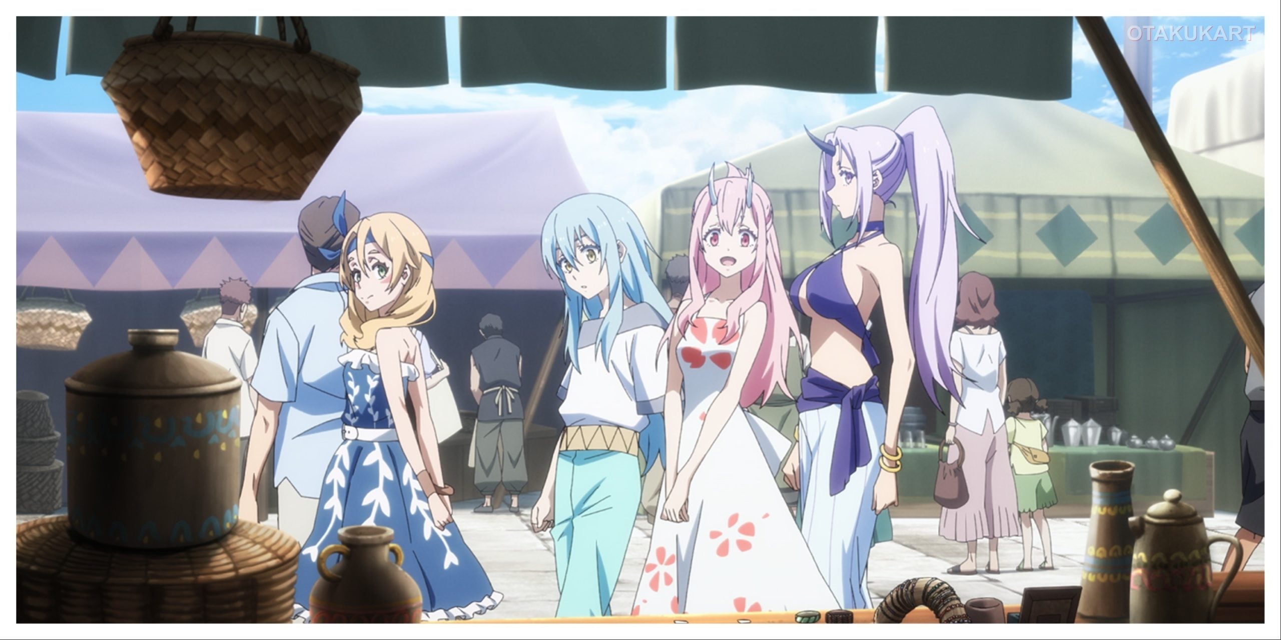 Rimuru Tempest, Milim Nava, Shuna, and Shion in That Time I Got Reincarnated as a Slime the Movie: Tears of the Azure Sea