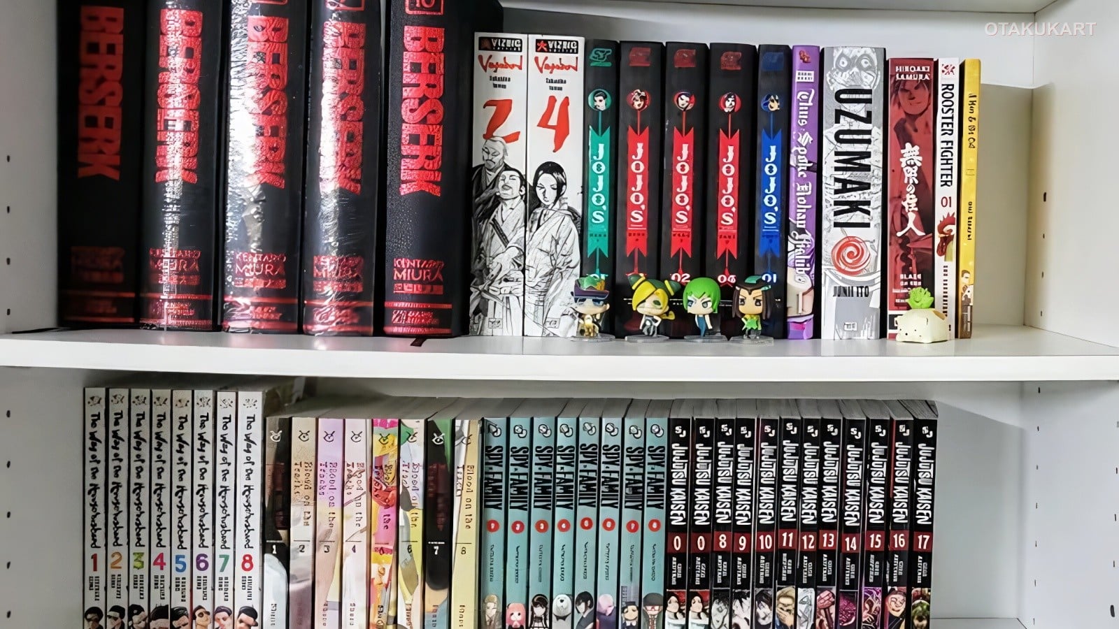 Stunning Collection Of Popular Manga Volumes On White Shelves