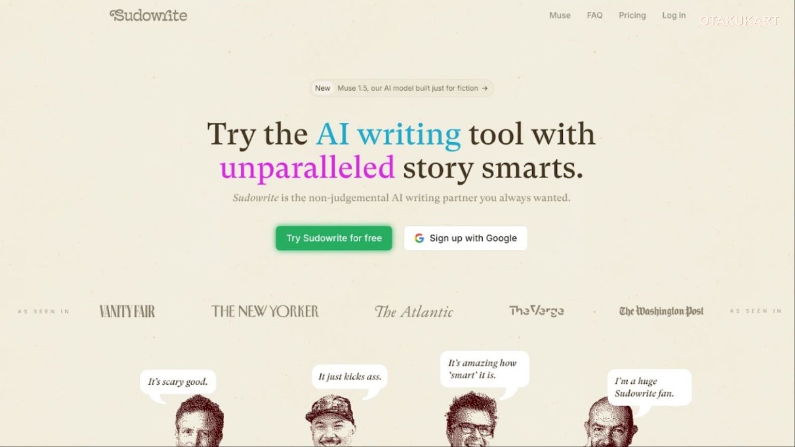 The Sudowrite homepage
